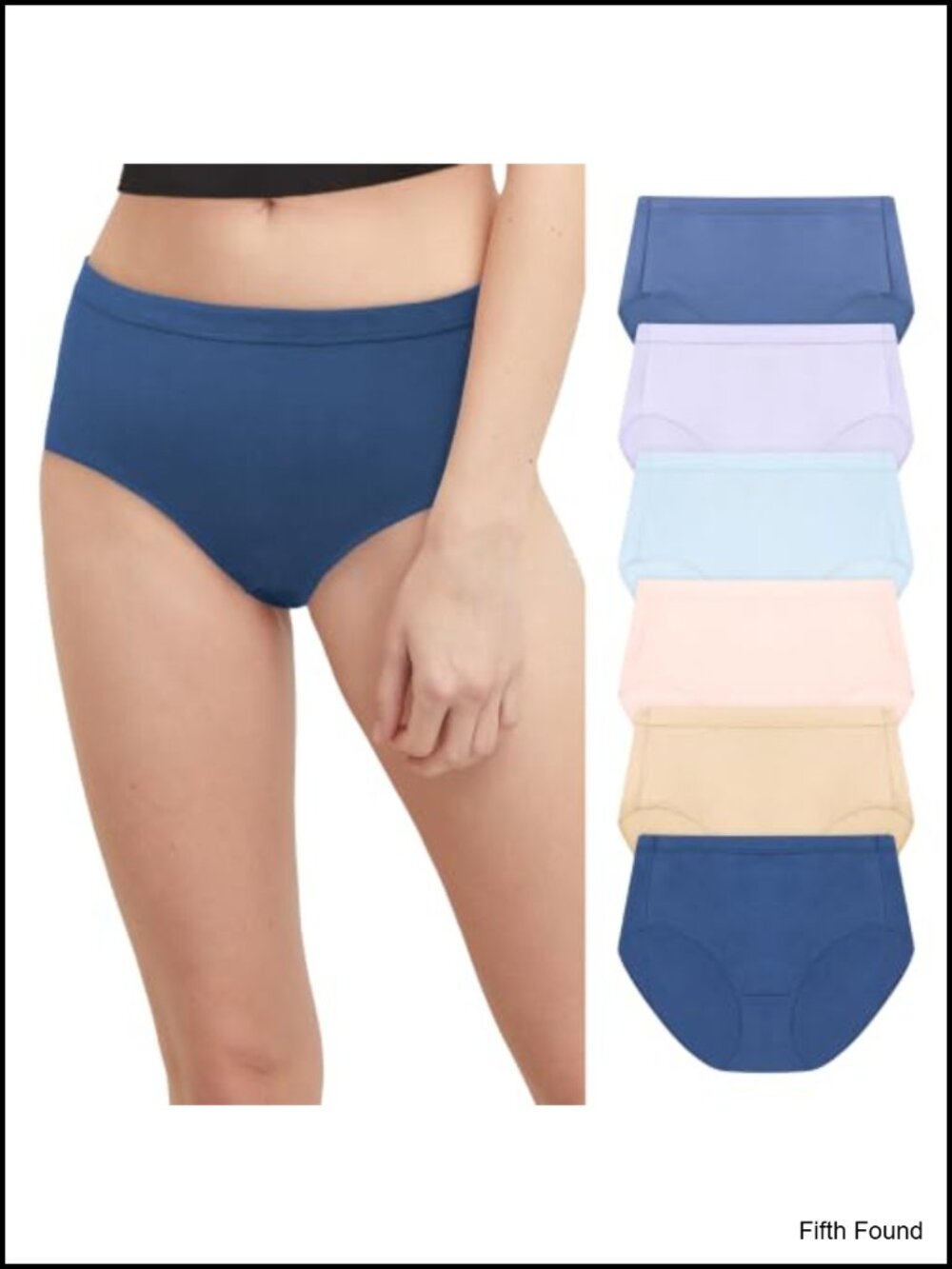 6-Pack Organic Cotton Full Coverage Briefs Women's Underwear High Rise Tagless